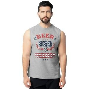 Way to Celebrate Men's 4th of July Muscle Tank – Size L Americana Graphic Sleeve